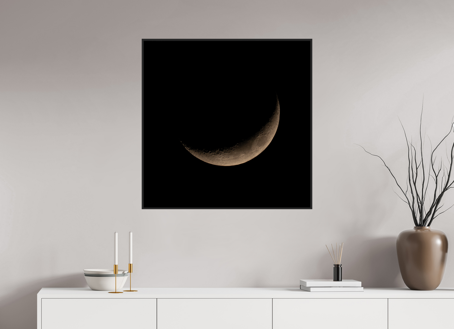 80 x 80 cm, Fotoafdruk onder acrylglas, frame Basel Zwarrt Mat Moon