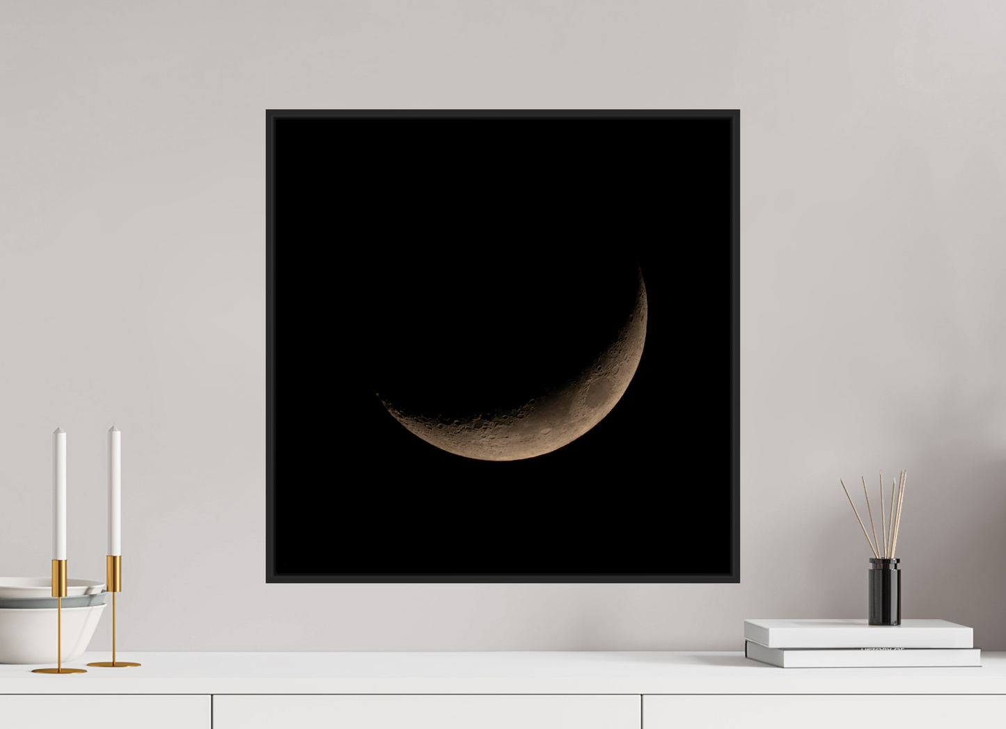 50 x 50 cm, Fotoafdruk onder acrylglas, frame Basel Zwarrt Mat Moon